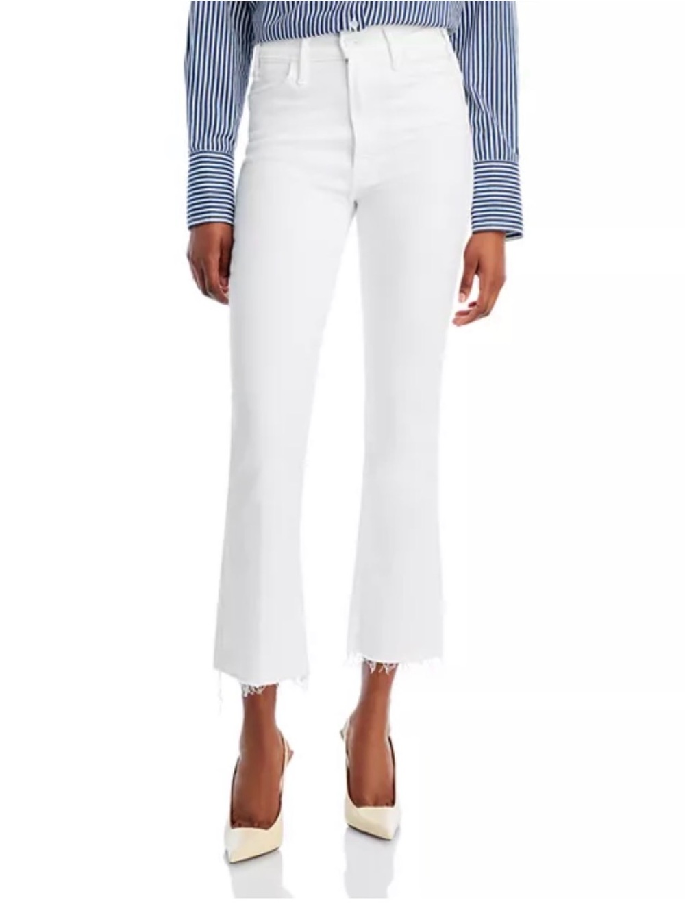Mother The Hustler Ankle Jeans in Fairest of Them All- White size 30